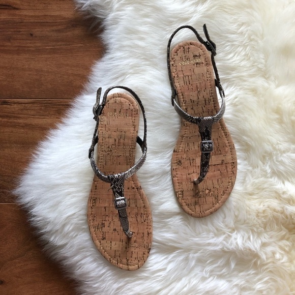 Cole Haan Britt Cork Snake Leather Sandal Roccia 7 - Picture 1 of 8
